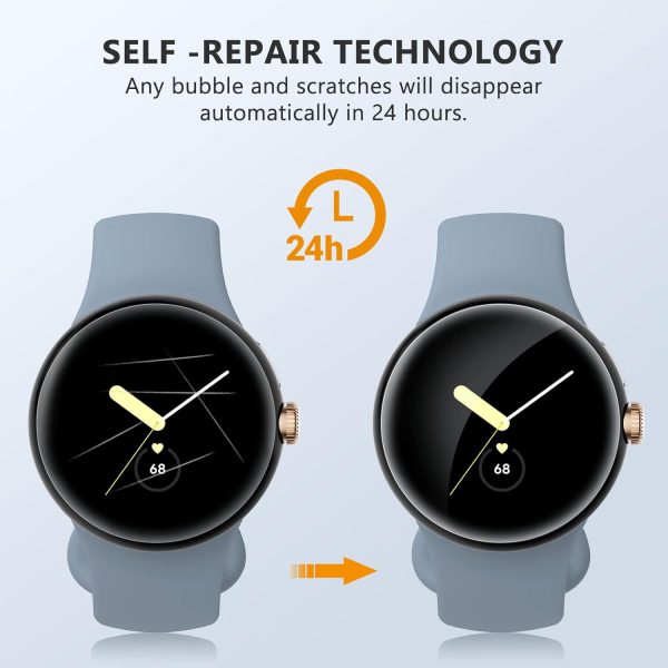 EGV 6 Pack for Google Pixel Watch 3 41MM/ Pixel Watch Series 2 1 Screen Protector, TPU Film [Self-Healing], Anti-Scratch, Ultra-Thin for Pixel Watch 3 Screen Protector - Image 6