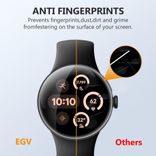 EGV 6 Pack for Google Pixel Watch 3 45MM Screen Protector, TPU Film [Self-Healing], Anti-Scratch, Ultra-Thin for Pixel Watch 3 Screen Protector - Image 3