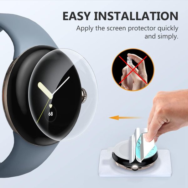 EGV 6 Pack for Google Pixel Watch 3 41MM/ Pixel Watch Series 2 1 Screen Protector, TPU Film [Self-Healing], Anti-Scratch, Ultra-Thin for Pixel Watch 3 Screen Protector - Image 3