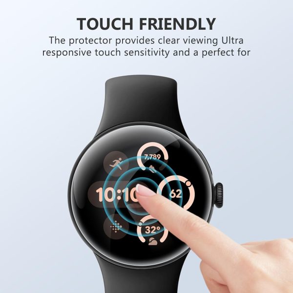 EGV 6 Pack for Google Pixel Watch 3 45MM Screen Protector, TPU Film [Self-Healing], Anti-Scratch, Ultra-Thin for Pixel Watch 3 Screen Protector - Image 2