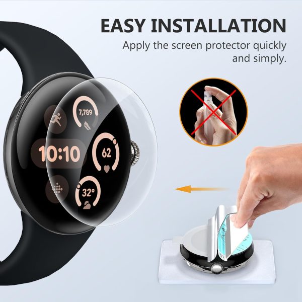 EGV 6 Pack for Google Pixel Watch 3 45MM Screen Protector, TPU Film [Self-Healing], Anti-Scratch, Ultra-Thin for Pixel Watch 3 Screen Protector - Image 6