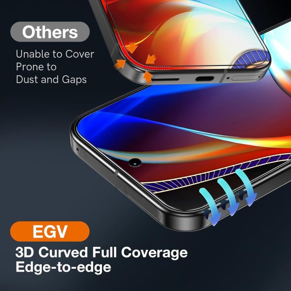 EGV 2 Pack for Google Pixel 9 Screen Protector Google Pixel 9 Pro Military Grade Shatterproof Full Coverage [Auto-dusting] Tempered Glass Pixel/Pixel 9 Pro Screen Protector, One-Pull Install - Image 2