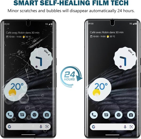 EGV 3 Pack TPU Film for Google Pixel 7 Pro Screen Protector [Not Glass] Bubble Free, Case Friendly, Touch Sensitive. HD Clarity Screen Protector for Pixel 7 Pro - Image 3