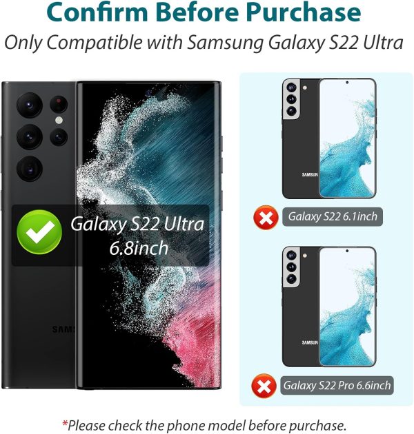 LK 3 Pack Screen Protectors Compatible with Samsung Galaxy S22 Ultra 5G 6.8 Inch Protective Film, TPU, Compatible with Mobile Phone Case, Bubble-Free, Fingerprint ID Supported - Image 4